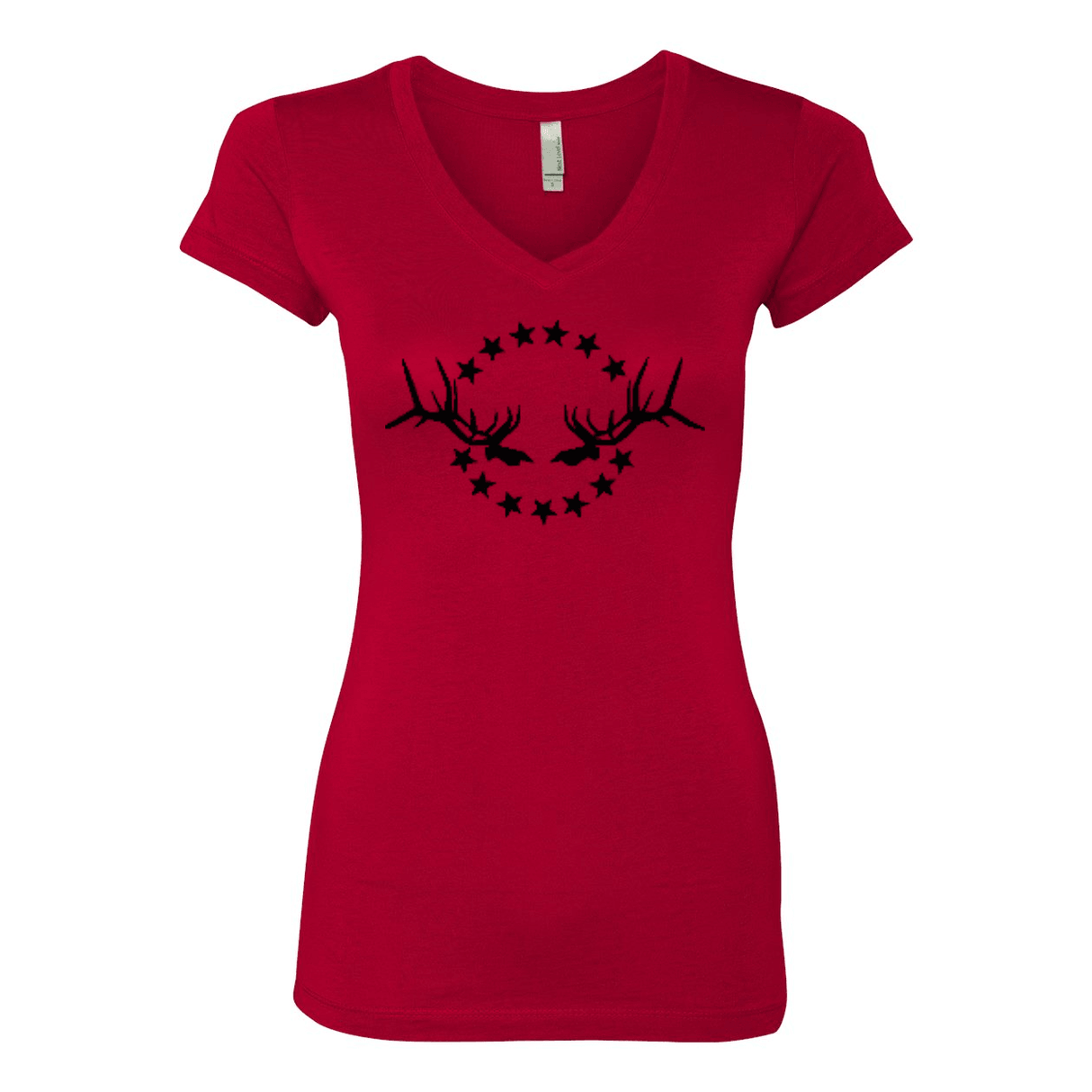 Women's V-Neck T-Shirt: Simple Black Logo - Liberty Game Calls