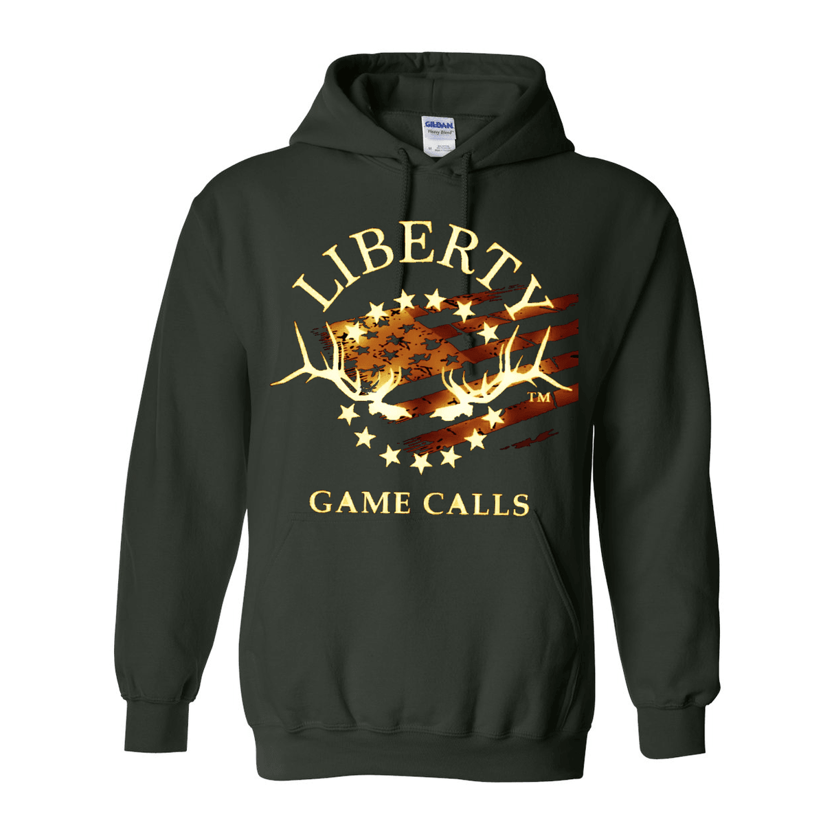 Hooded Sweatshirt: Fade-Out Logo - Liberty Game Calls