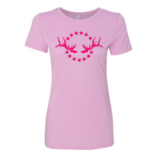 Women's Hot Pink Simple Logo Triblend Crew