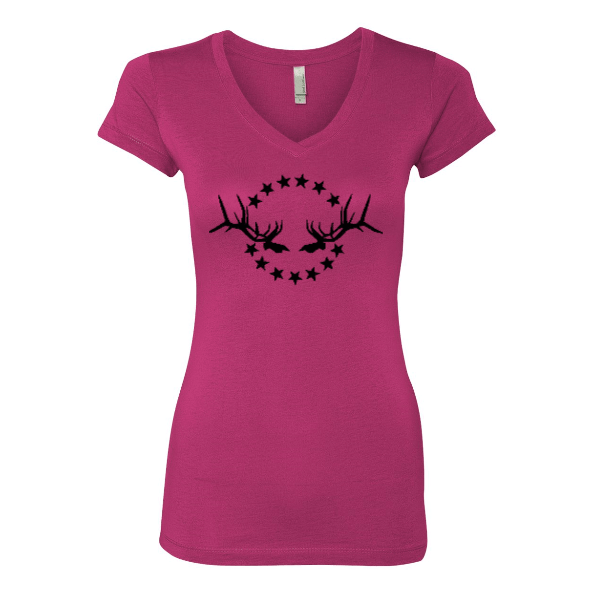 Women's V-Neck Black Simple Logo Sporty V-Neck - Liberty Game Calls