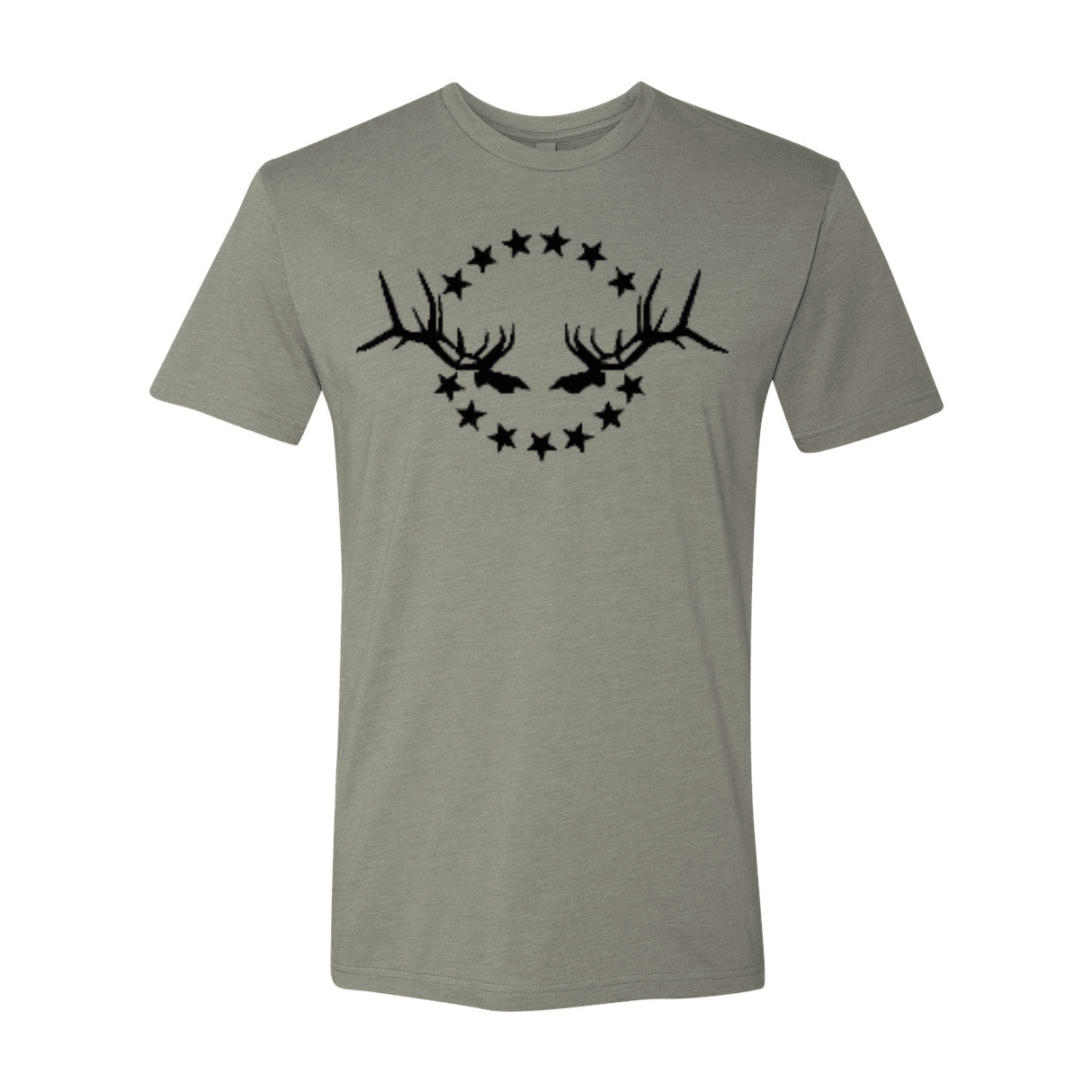 Men's Simple Black Logo Printed Hunting Tees