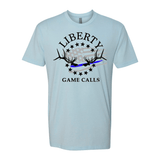 Men's T-Shirt: Thin Blue Line Flag Logo - Liberty Game Calls 