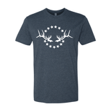Men's T-Shirt: Simple White Logo - Liberty Game Calls 