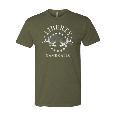 Men's T-Shirt: White Flag Logo - Liberty Game Calls 