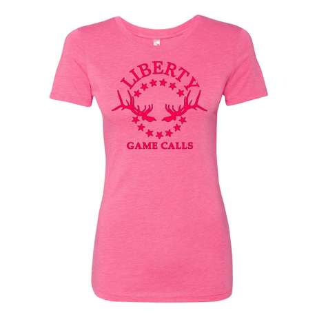 Women's T-Shirt: Pink Logo - Liberty Game Calls 