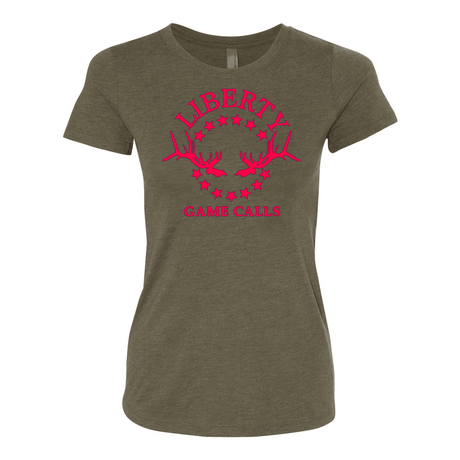 Women's T-Shirt: Pink Logo - Liberty Game Calls 