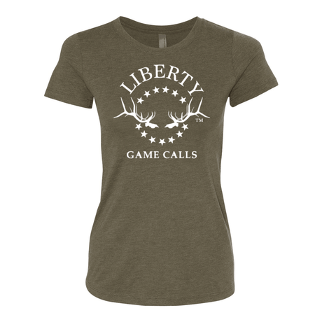 Women's T-Shirt: White Logo - Liberty Game Calls 