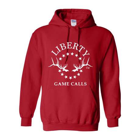 Hooded Sweatshirt: White Logo - Liberty Game Calls 