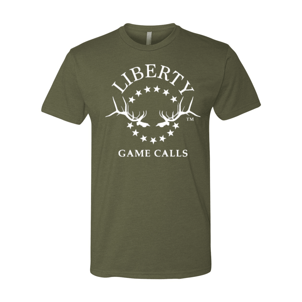 Men's T-Shirt: White Logo - Liberty Game Calls 