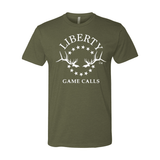 Men's T-Shirt: White Logo - Liberty Game Calls 
