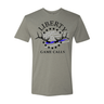 Men's T-Shirt: Thin Blue Line Flag Logo - Liberty Game Calls 
