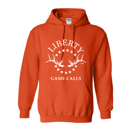 Hooded Sweatshirt: White Logo - Liberty Game Calls 