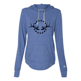 Women's Lightweight Hooded T-Shirt: Simple Black Logo - Liberty Game Calls 