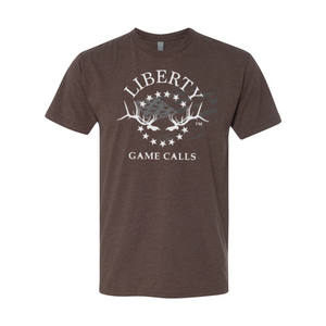 Men's White Logo With Flag  Printed Hunting Tees