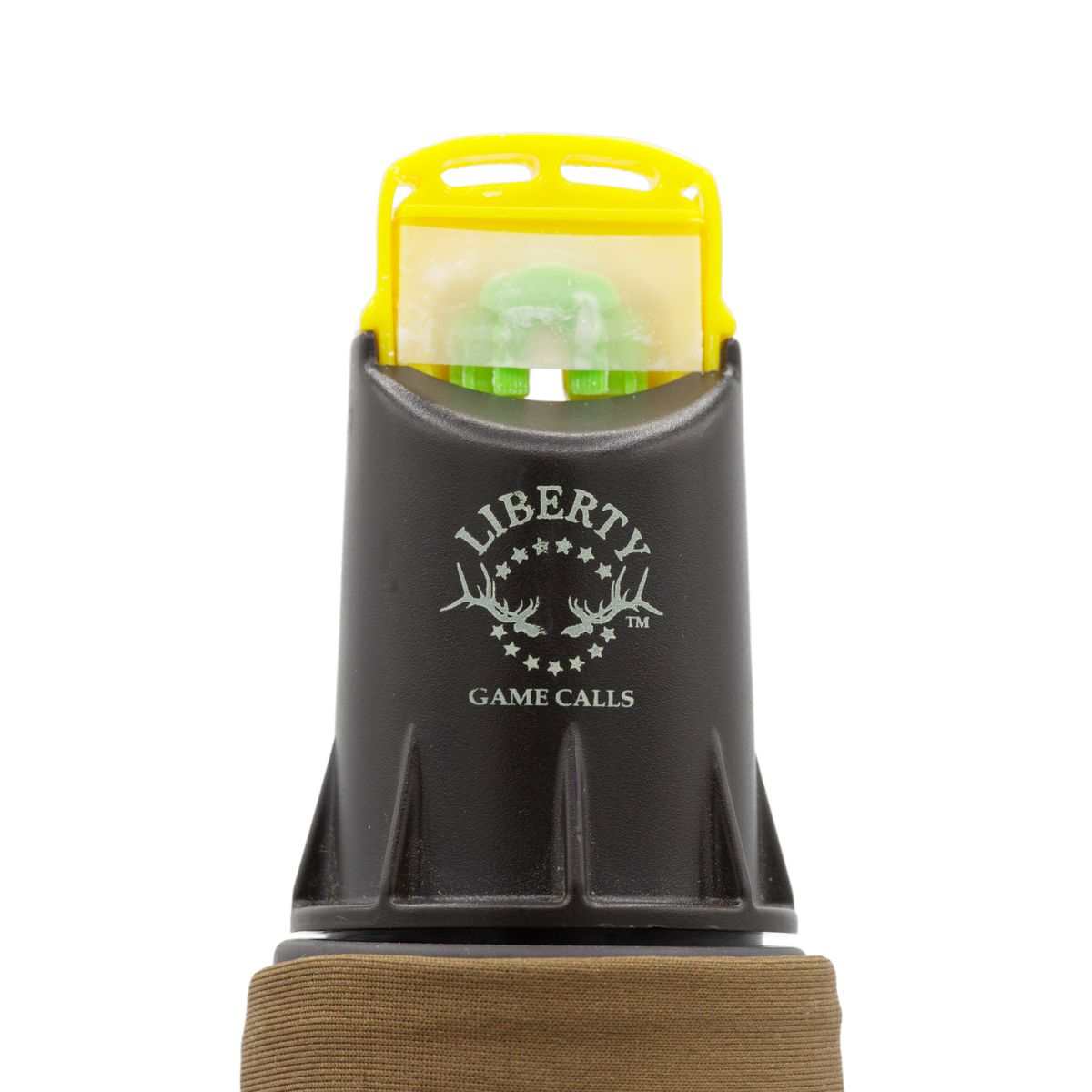 Close-up image of the external reed on the Ridgeback External Reed Elk Bugle from Liberty Game Calls. 