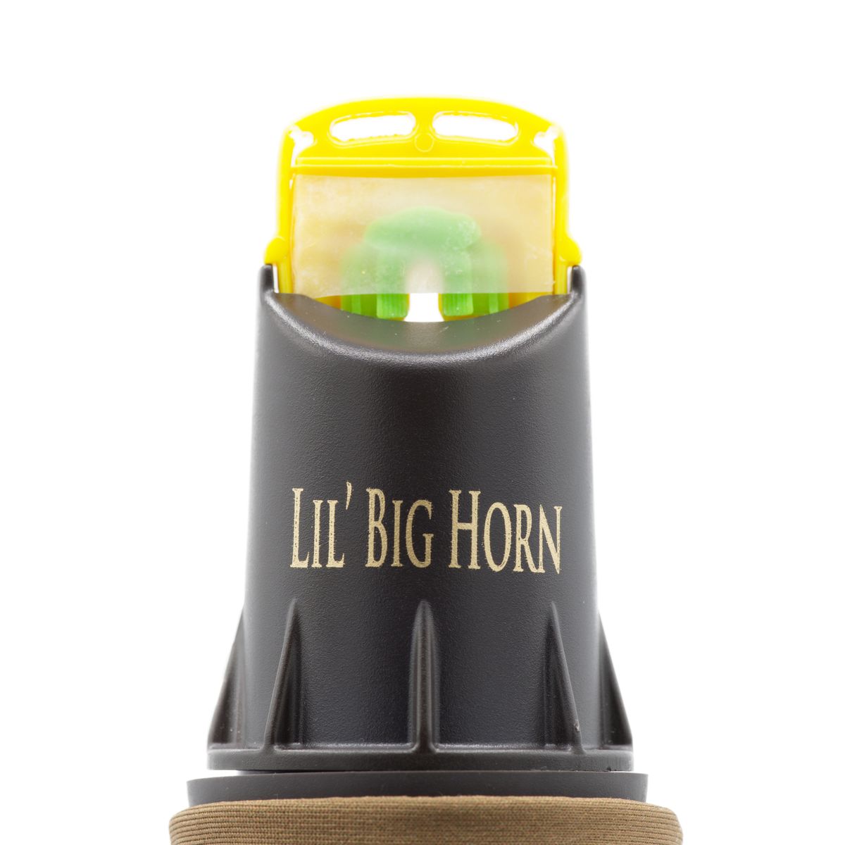 A close-up image of the external mouthpiece used with the Lil’ Big Horn Elk Bugle from Liberty Game Calls.